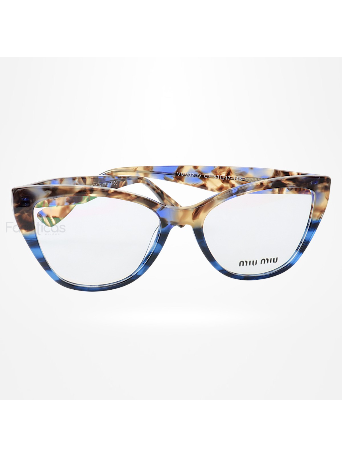 Armação de Óculos Gatinho VMV02UV Azul Tartaruga