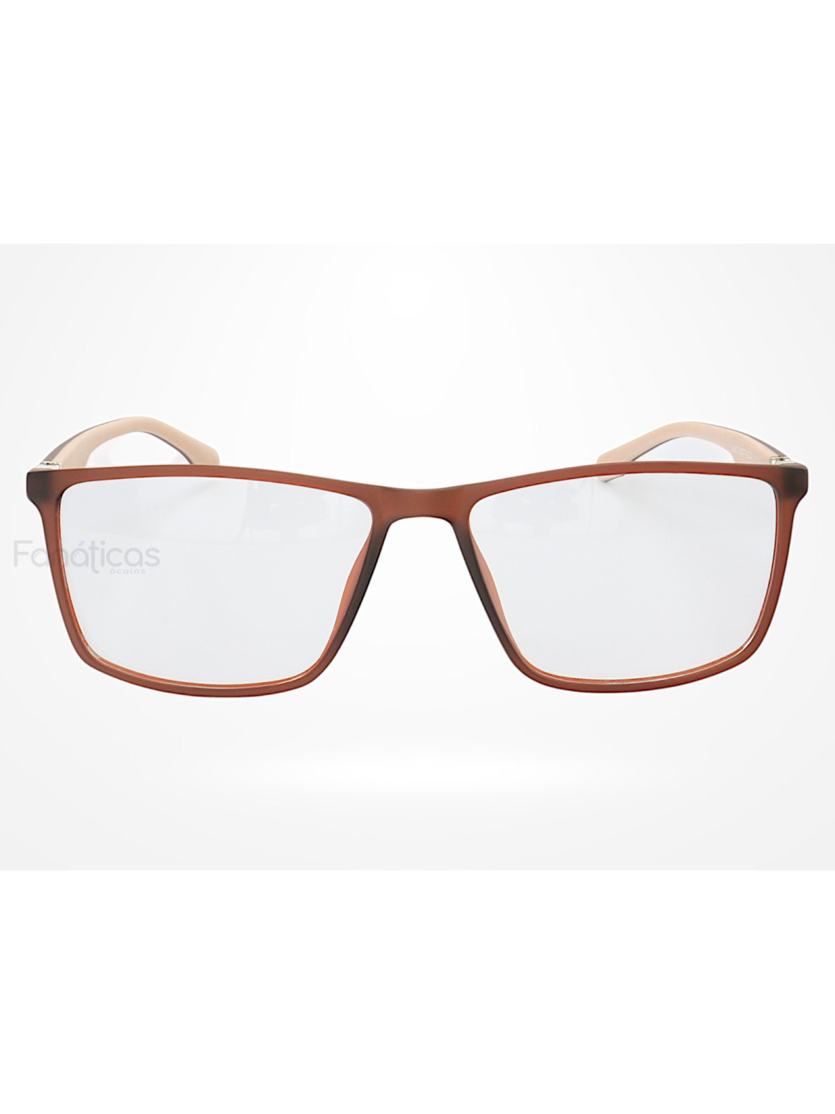 Armação de Óculos GB8005 Retangular Marrom e Creme