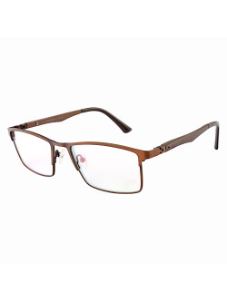 Armação de Óculos Masculina FN9127 Metal Titanium Marrom