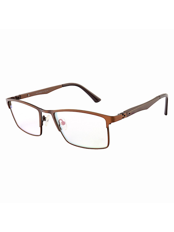 Armação de Óculos Masculina FN9127 Metal Titanium Marrom