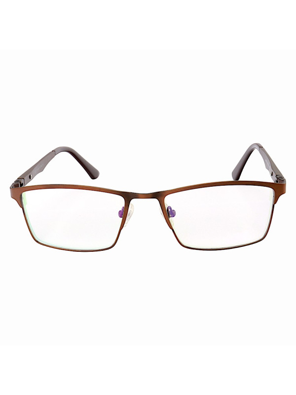 Armação de Óculos Masculina FN9127 Metal Titanium Marrom
