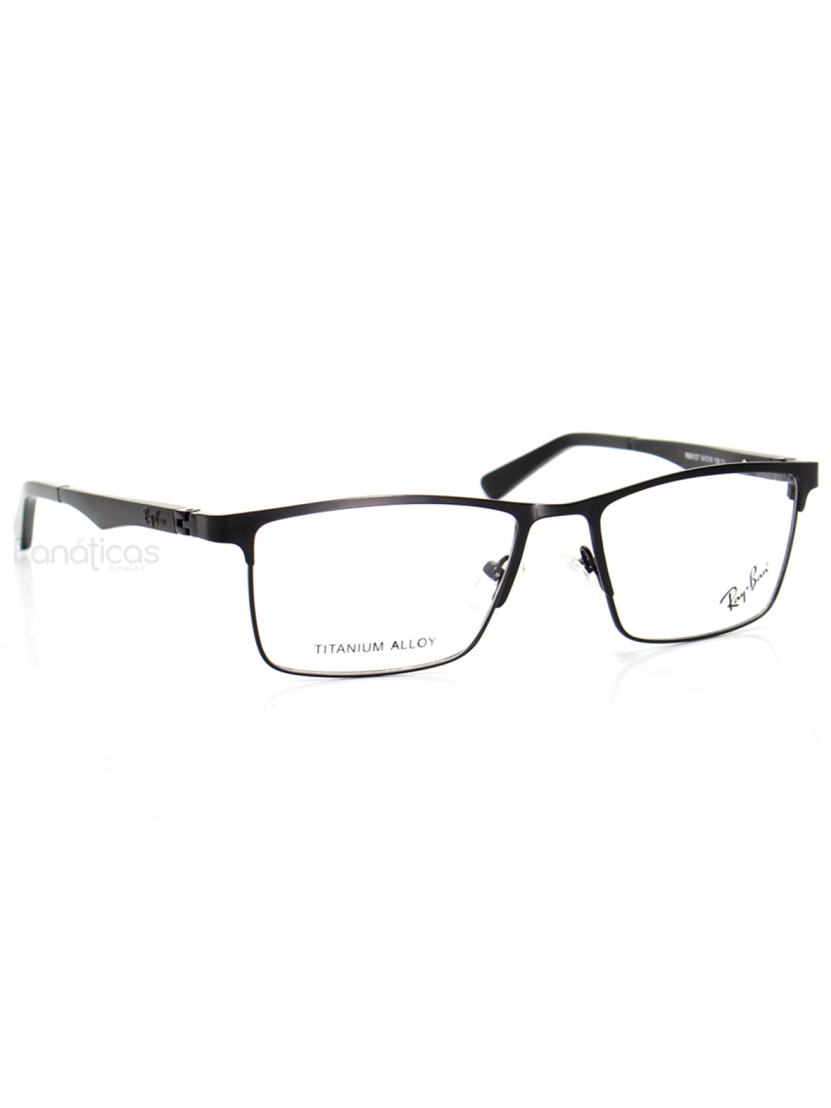 Armação de Óculos Masculina FN9127 Metal Titanium Preto