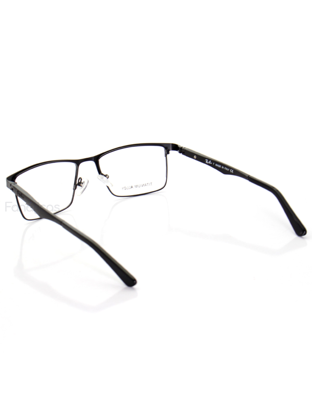 Armação de Óculos Masculina FN9127 Metal Titanium Preto