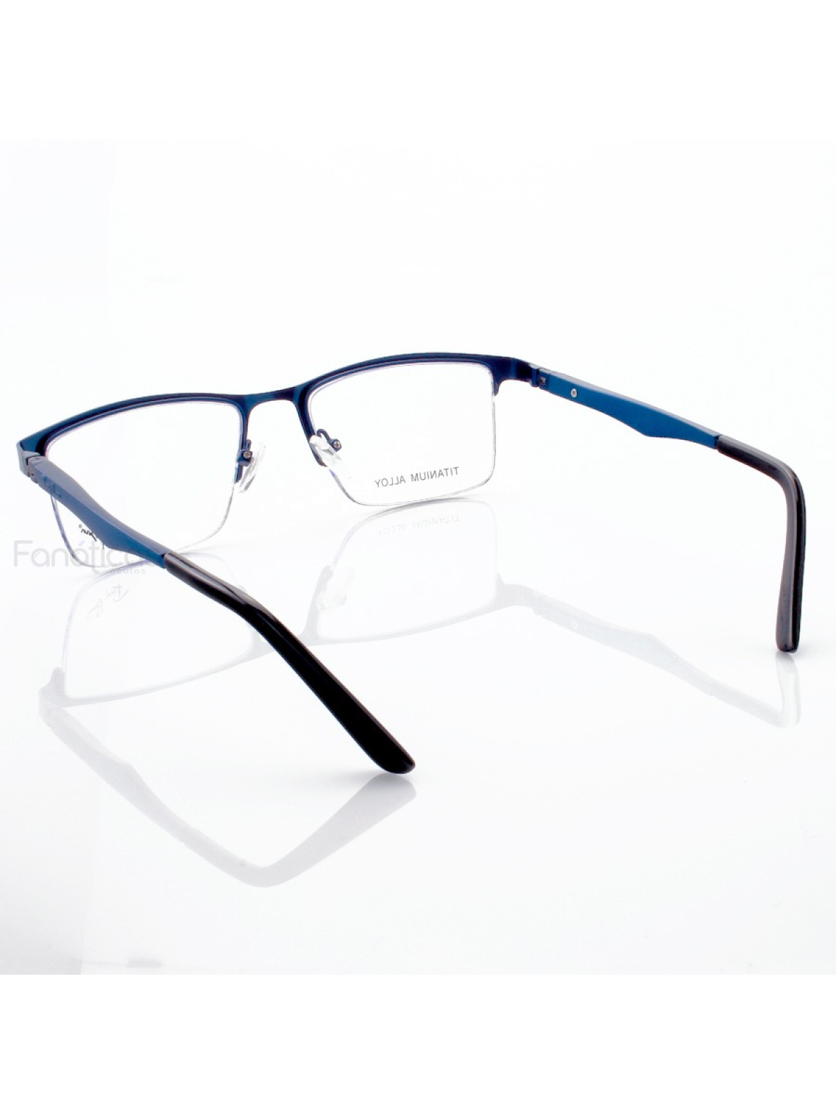 Armação de Óculos Masculina Meio Aro FN9128 Azul