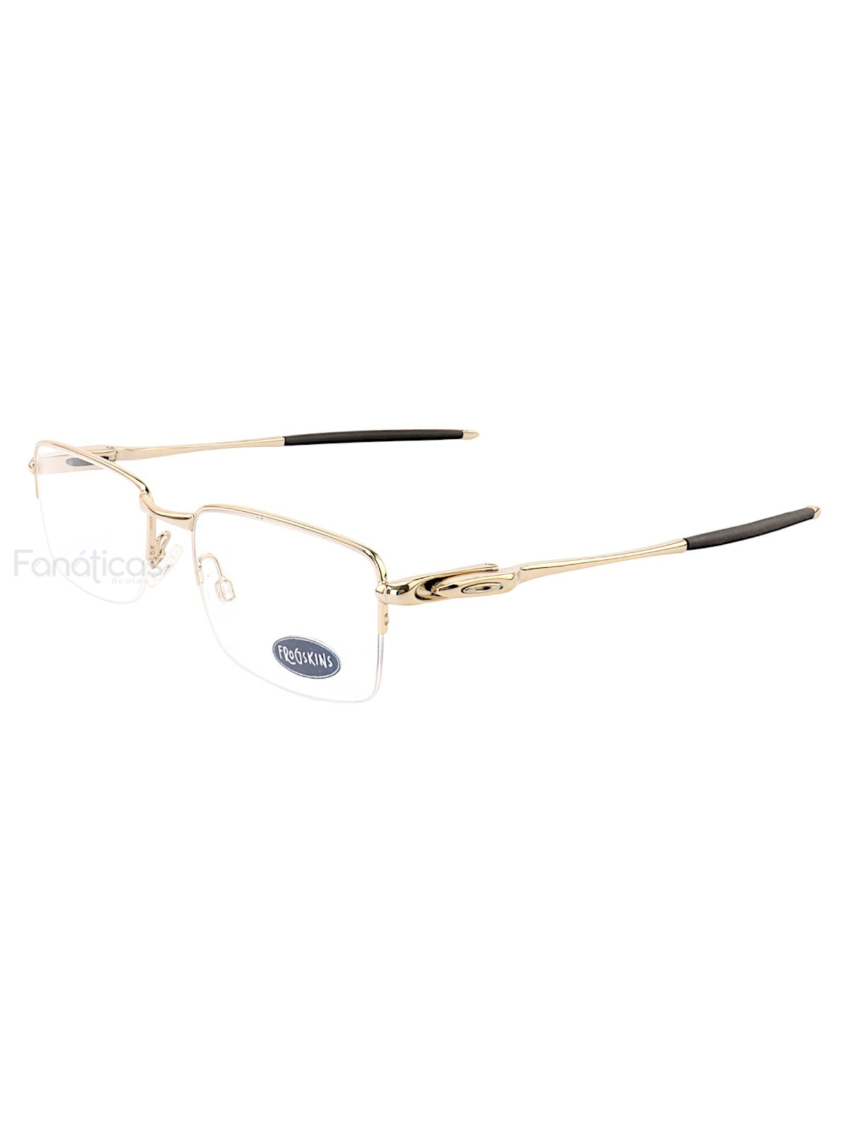Armação de Óculos Meio Aro 826 Metal Dourado Masculina