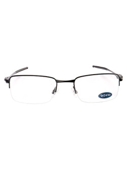 Armação de Óculos Meio Aro 826 Metal Preto Masculina