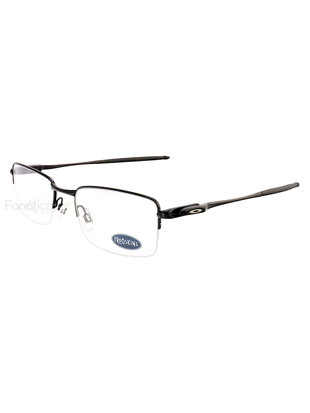 Armação de Óculos Meio Aro 826 Metal Preto Masculina