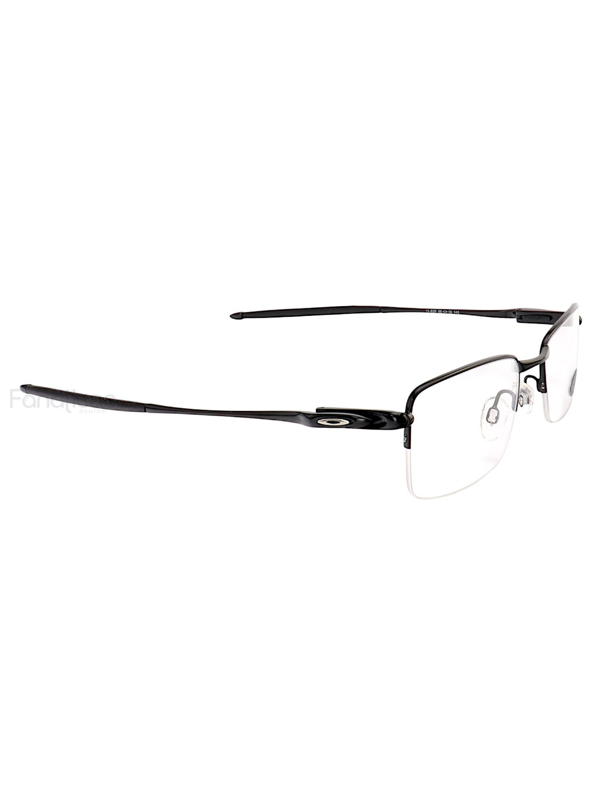 Armação de Óculos Meio Aro 826 Metal Preto Masculina