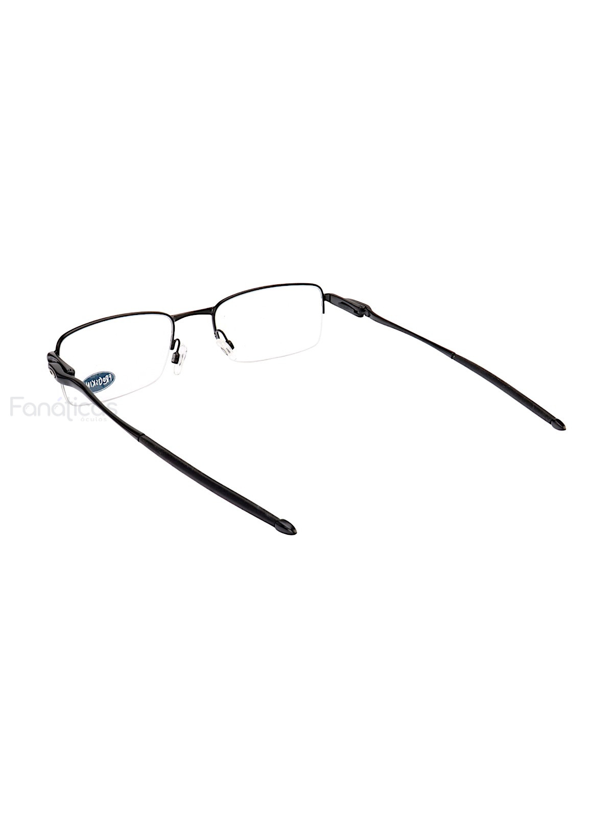 Armação de Óculos Meio Aro 826 Metal Preto Masculina