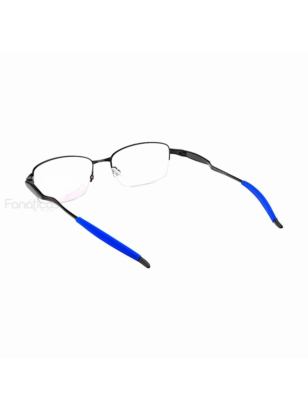 Armação de Óculos Meio Aro Evade OX3208 Preto Com Azul