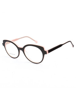Armação de Óculos Oval LQ6013 Preta e Rosa