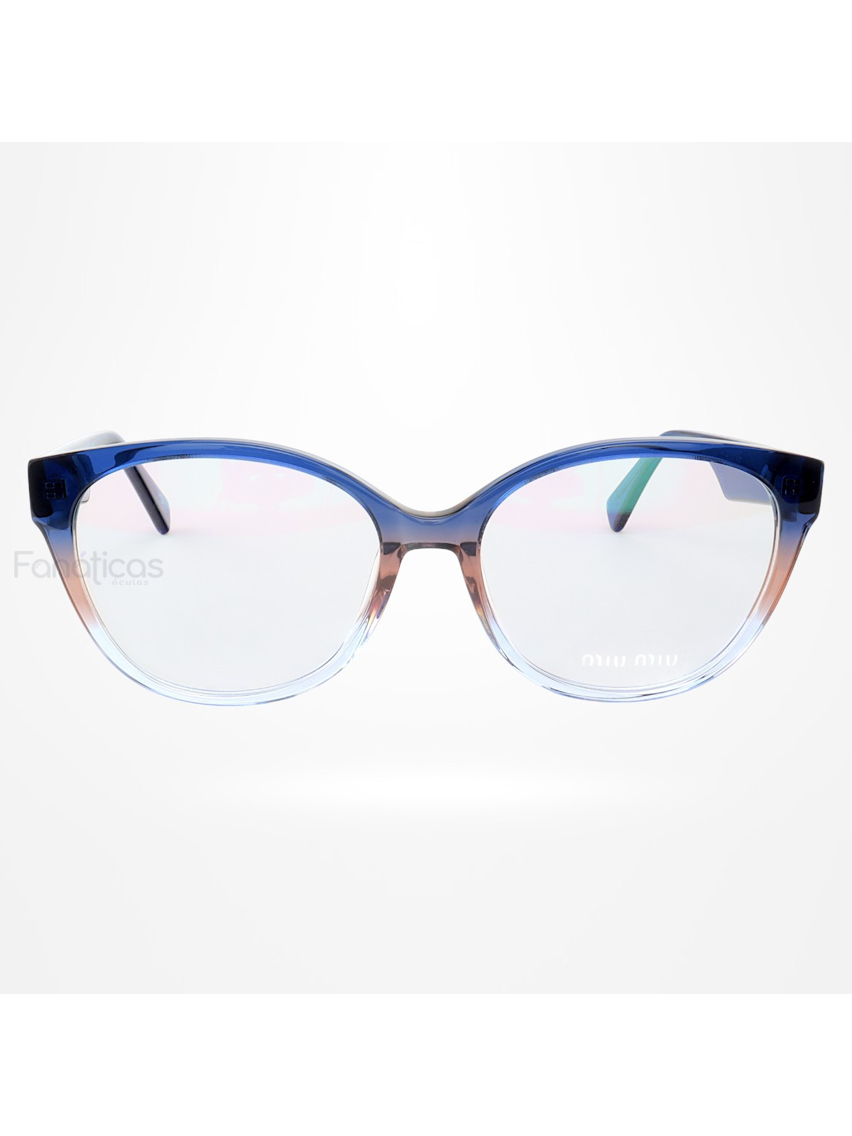 Armação de Óculos Oval MM01 Azul Degrade
