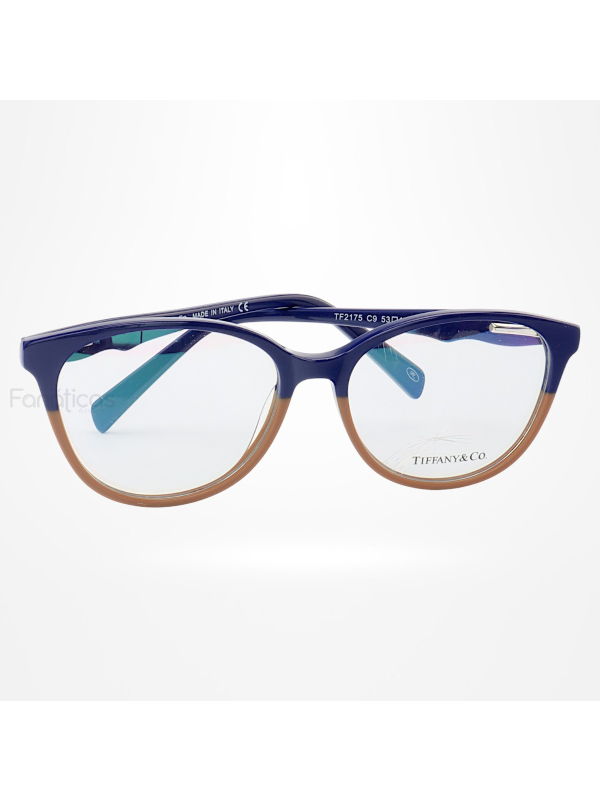 Armação de Óculos Oval TF2175 Azul e Nude