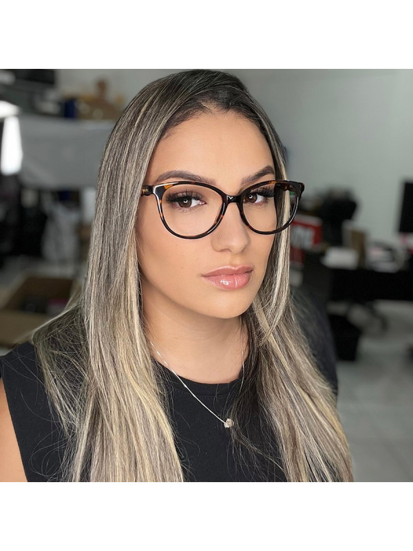Armação de Óculos Oval TF2175 Marrom Tartaruga