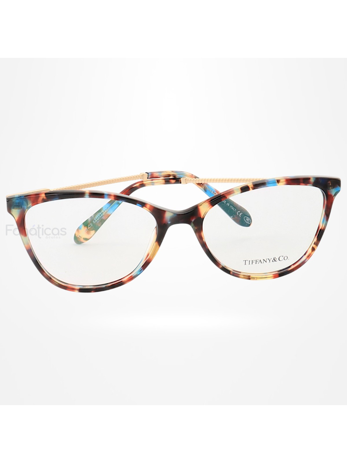 Armação de Óculos Oval TF2668 Azul Tartaruga