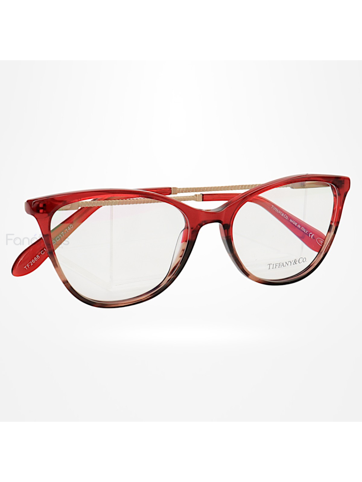 Armação de Óculos Oval TF2668 Vermelho Degrade
