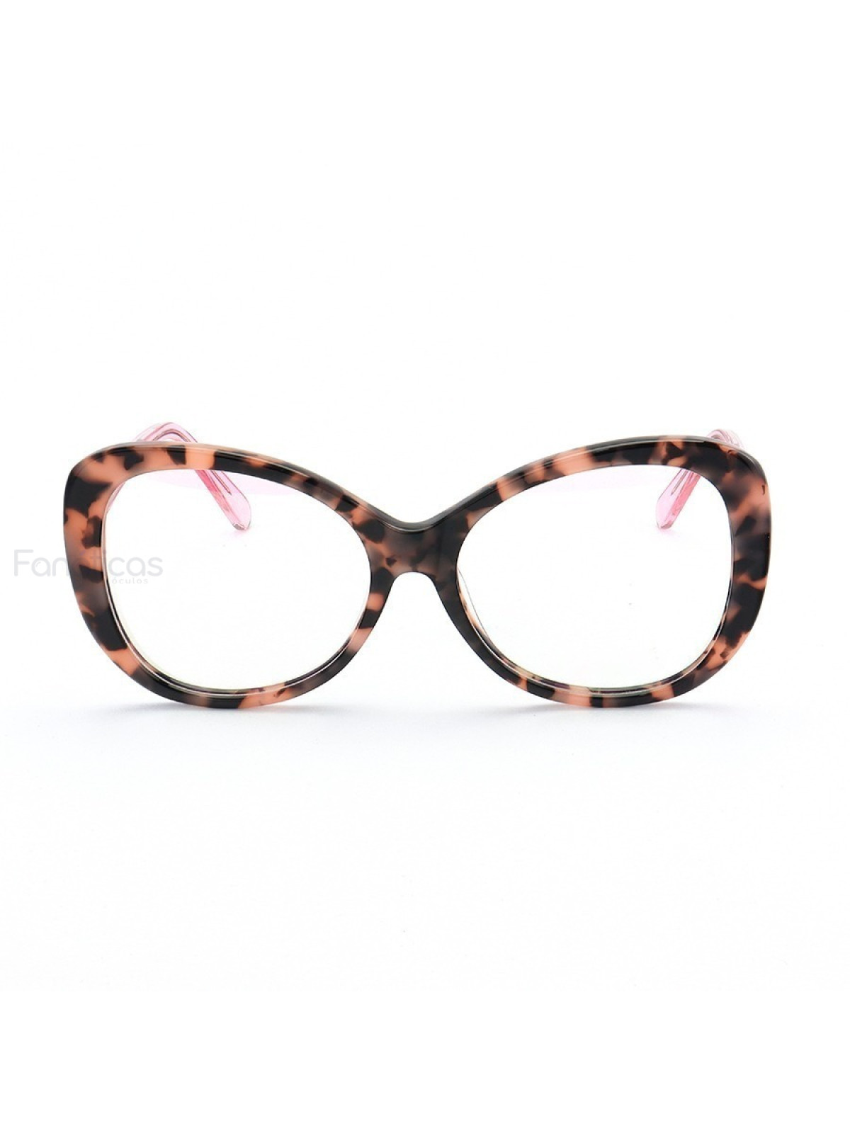 Armação de Óculos Quadrada CL00110 Rosa Tartaruga