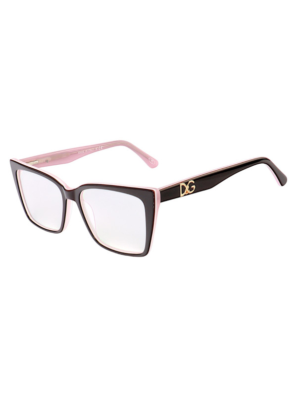 Armação de Óculos Quadrada DG5031 Preto e Rosa