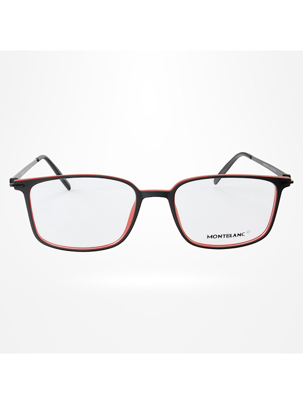 Armação de Óculos Quadrada MB0196O Preto e Vermelho