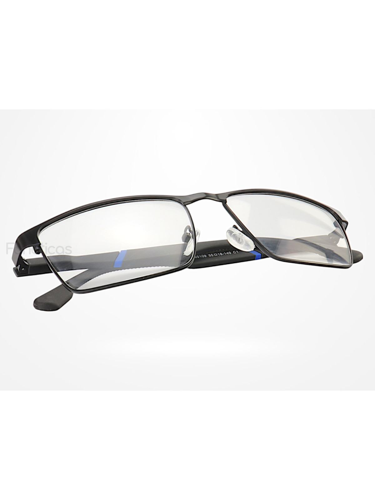 Armação de Óculos 65109 Quadrado Preto e Azul