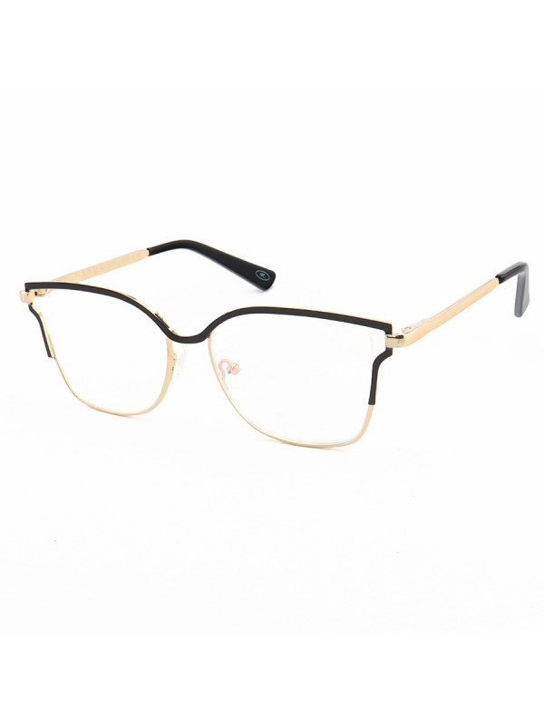 Armação de Óculos Quadrada PD54 Dourado e Preto