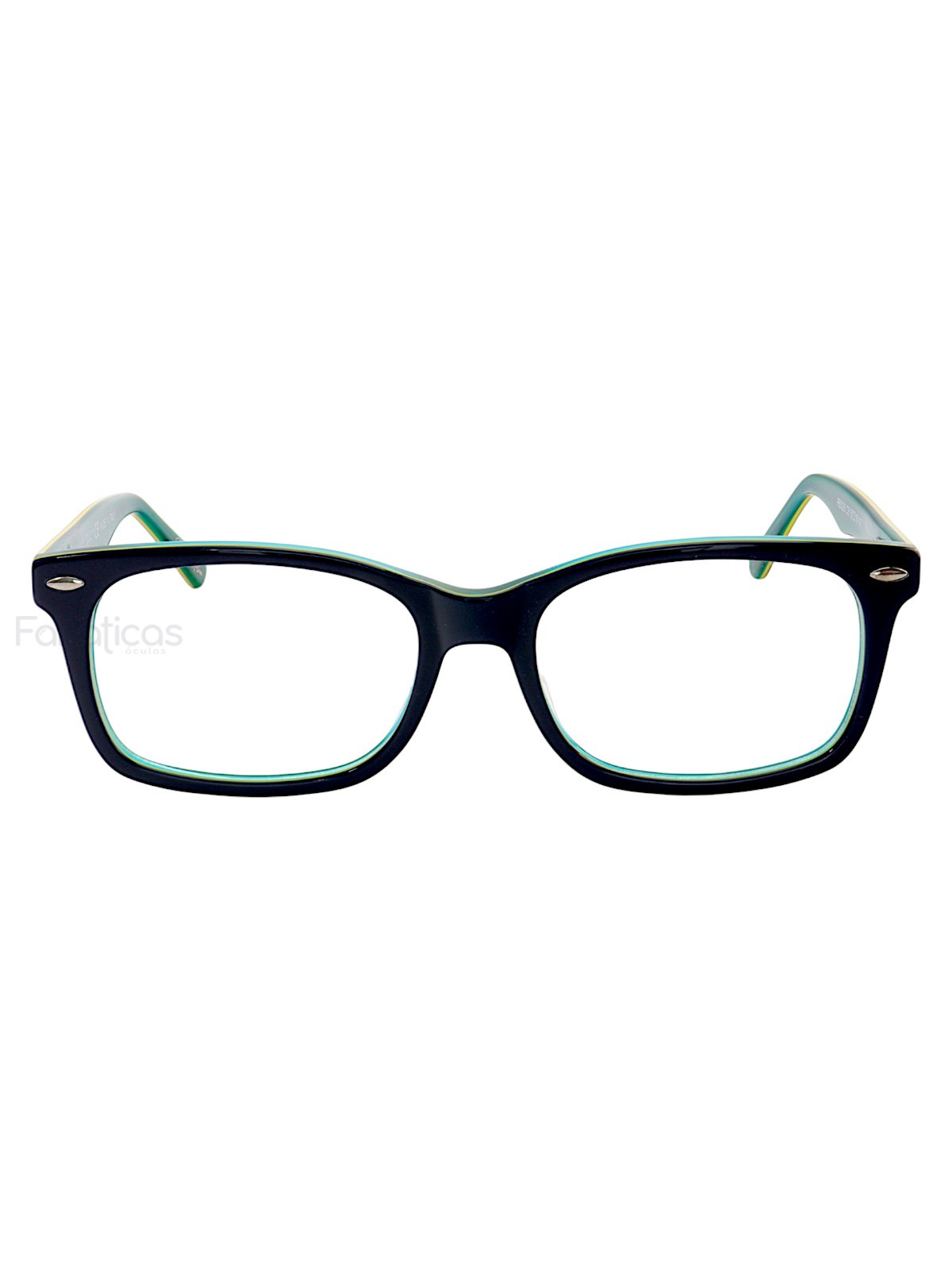Armação de Óculos Quadrada RB5228 Azul e Verde