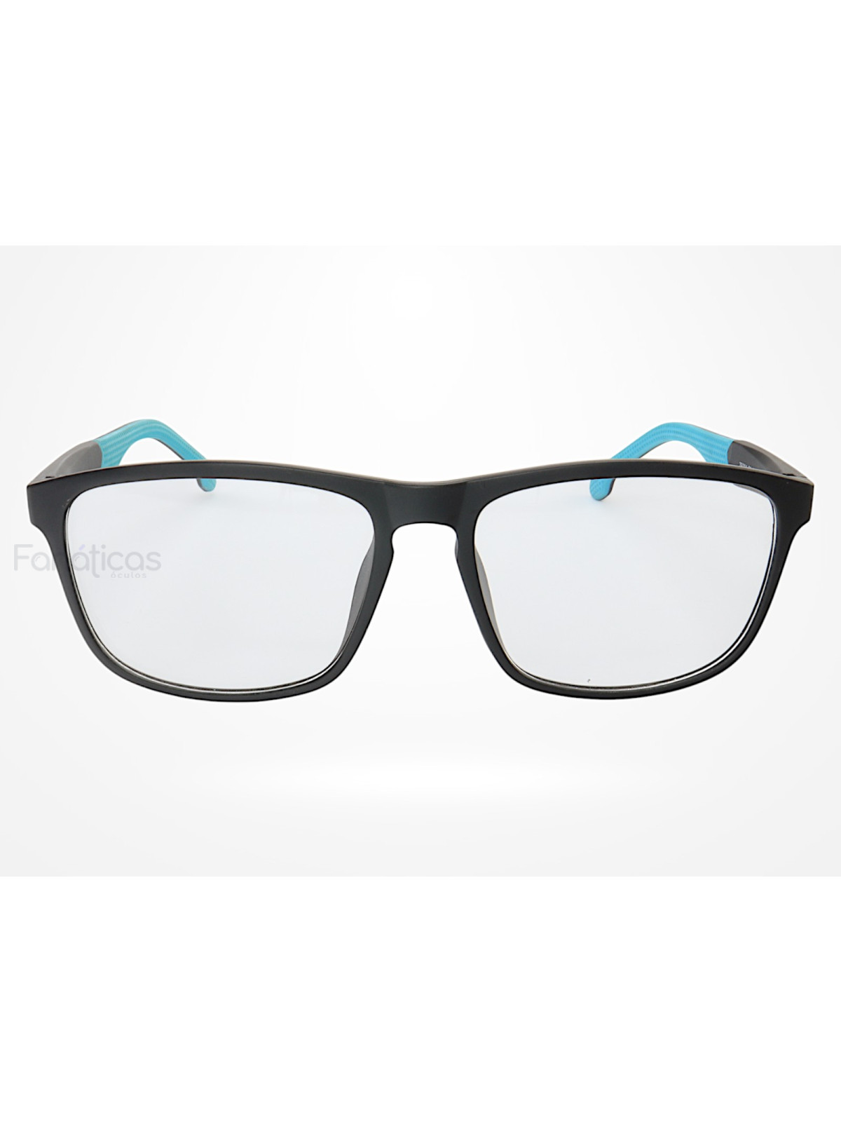 Armação de Óculos 76004 Quadrado Preto e Azul Claro