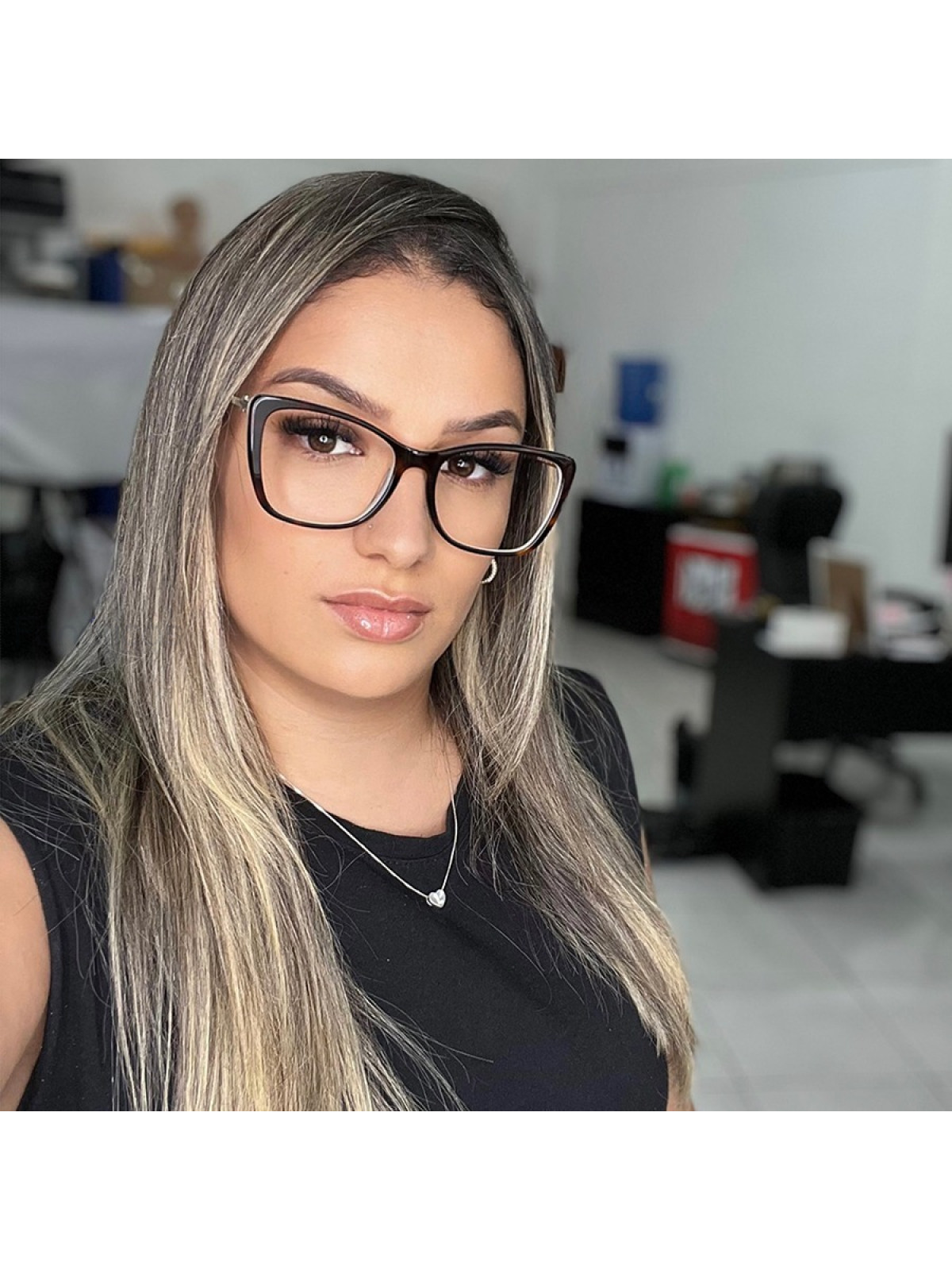 Armação de Óculos Quadrada TF2162 Tartaruga Esverdeado