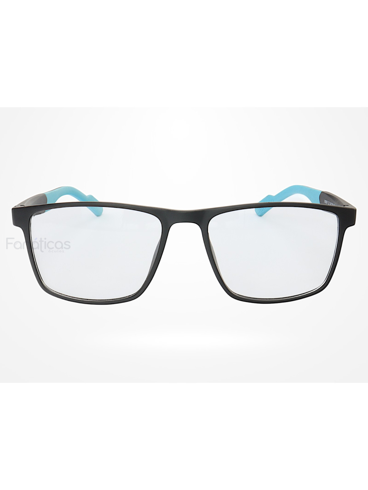 Armação de Óculos 76006 Quadrado Preto e Azul Claro