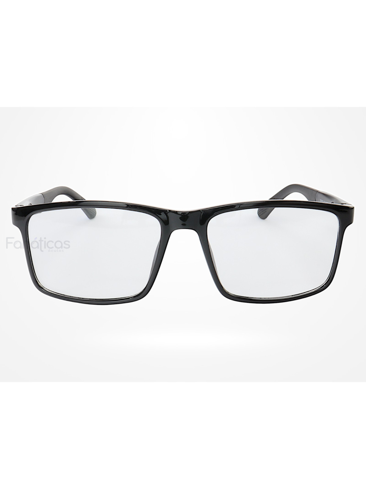 Armação de Óculos 76009 Quadrado Preto Brilho e Azul
