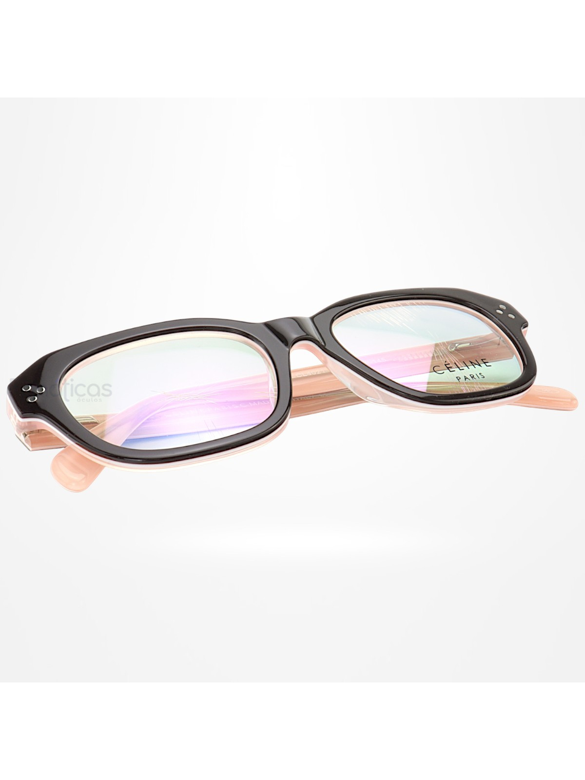 Armação de Óculos Quadrado CL4021 Marrom e Rosa