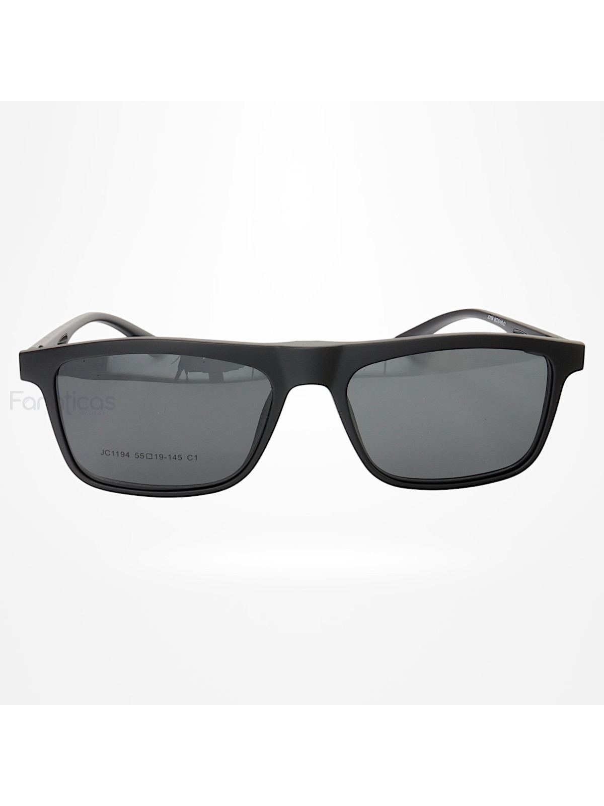 Armação de Óculos Quadrado Clipon 2 em 1 JC1194 Preto
