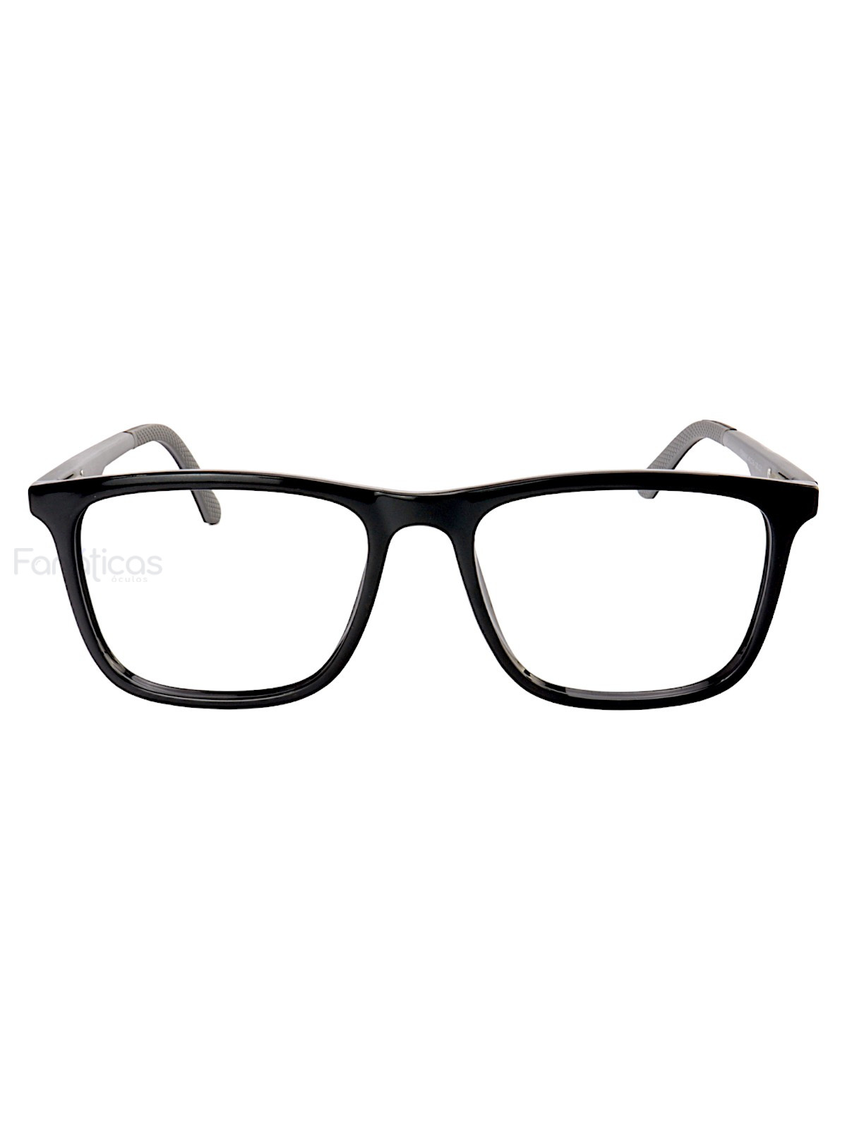 Armação de Óculos Quadrado FD99005 Preta e Cinza