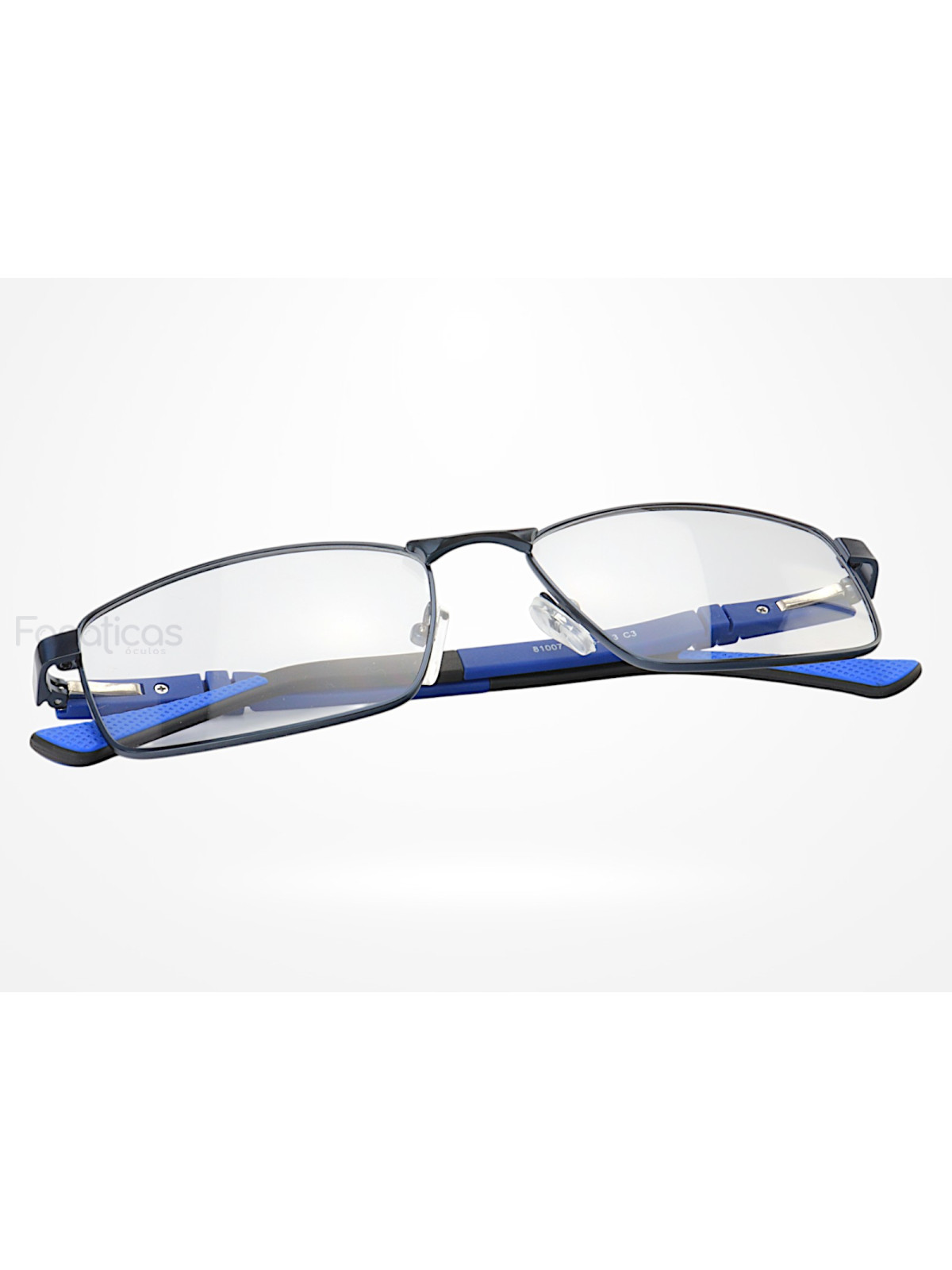 Armação de Óculos 81007 Quadrado Azul