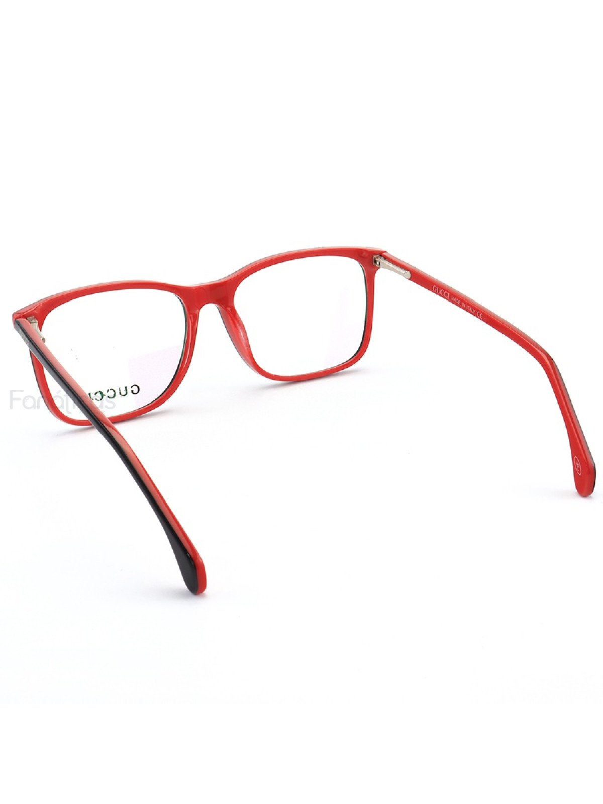 Armação de Óculos Quadrado GG05540 Preto e Vermelho