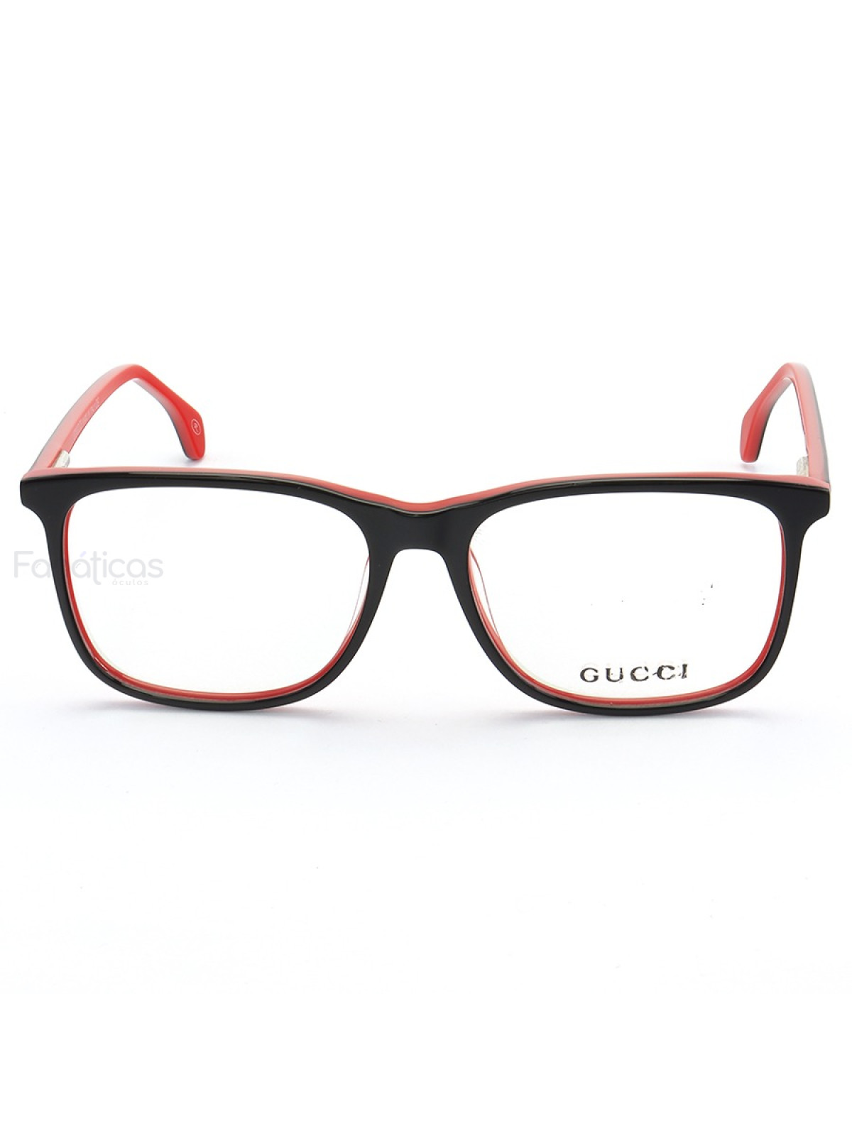 Armação de Óculos Quadrado GG05540 Preto e Vermelho
