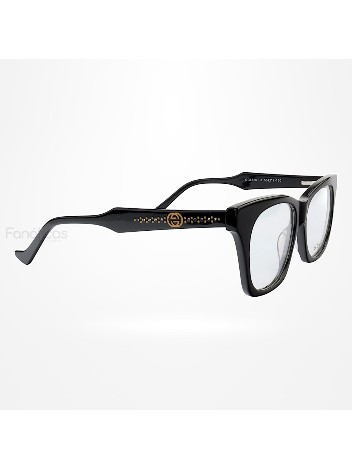 Armação de Óculos Quadrado GG6126 Preto