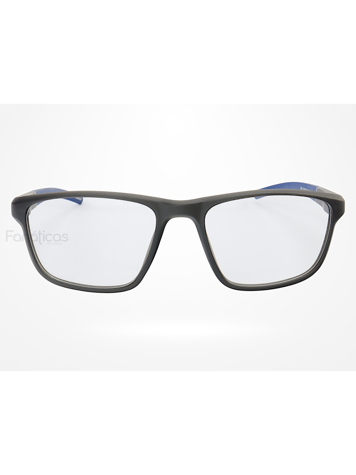 Armação de Óculos 8207 Esportivo Quadrado Cinza e Azul