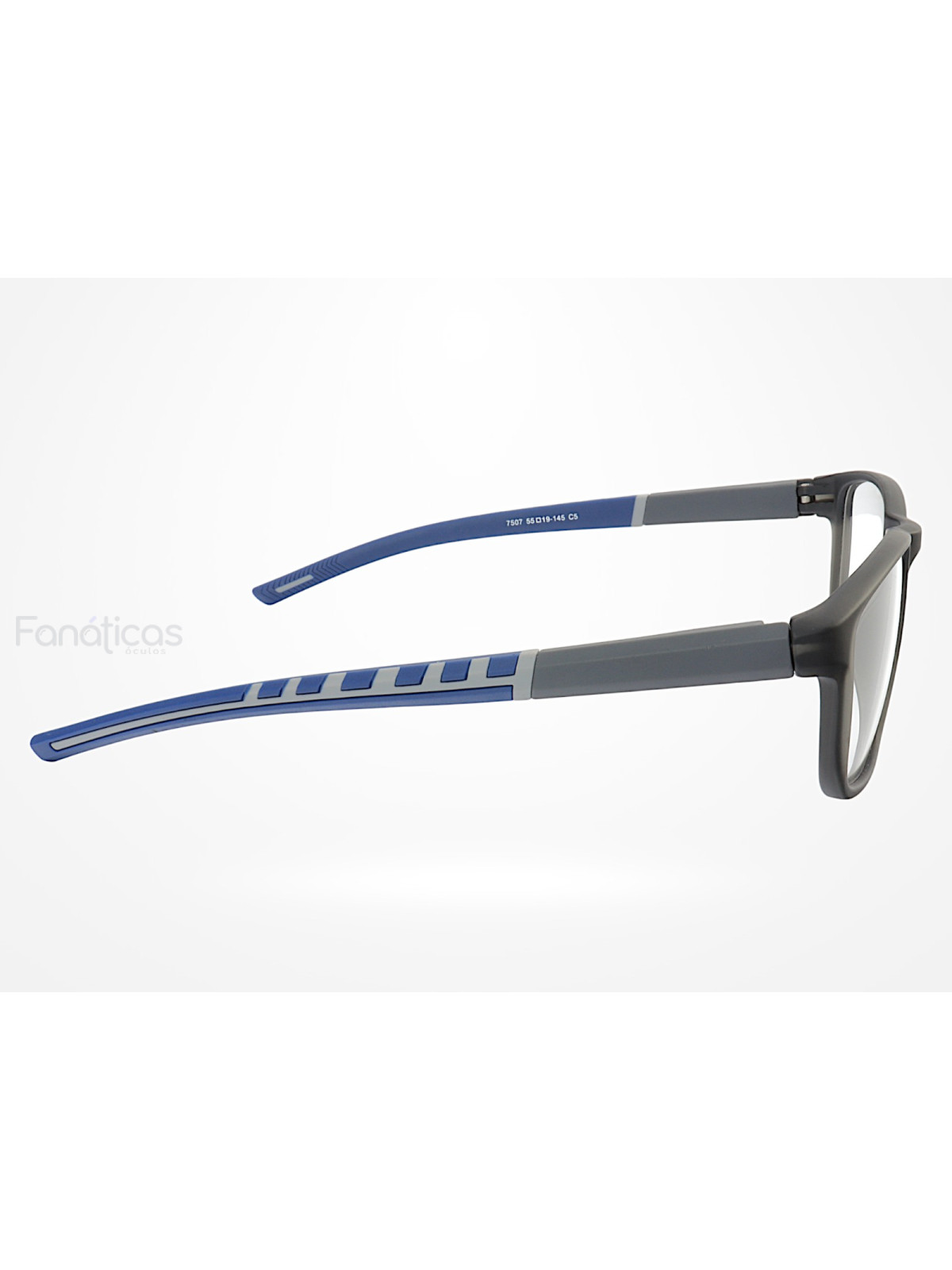 Armação de Óculos 8207 Esportivo Quadrado Cinza e Azul