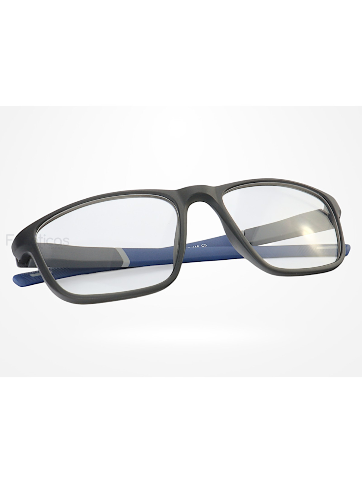 Armação de Óculos 8207 Esportivo Quadrado Cinza e Azul