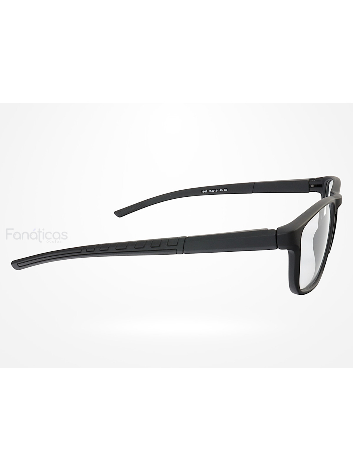 Armação de Óculos 8207 Esportivo Quadrado Preto