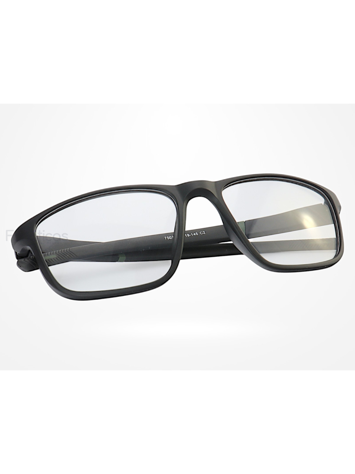 Armação de Óculos 8207 Esportivo Quadrado Preto e Verde