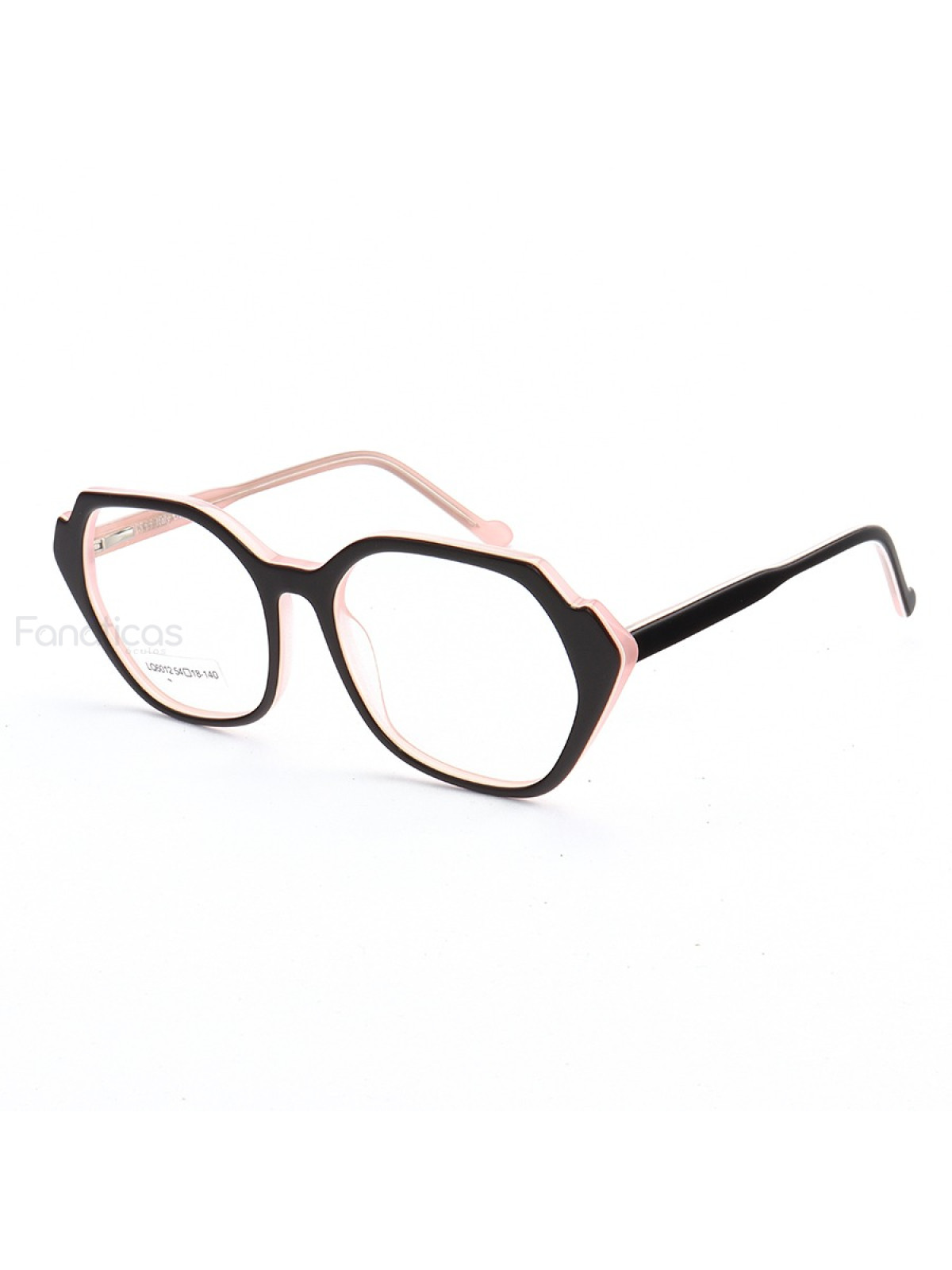Armação de Óculos Quadrado LQ6012 Preto e Rosa