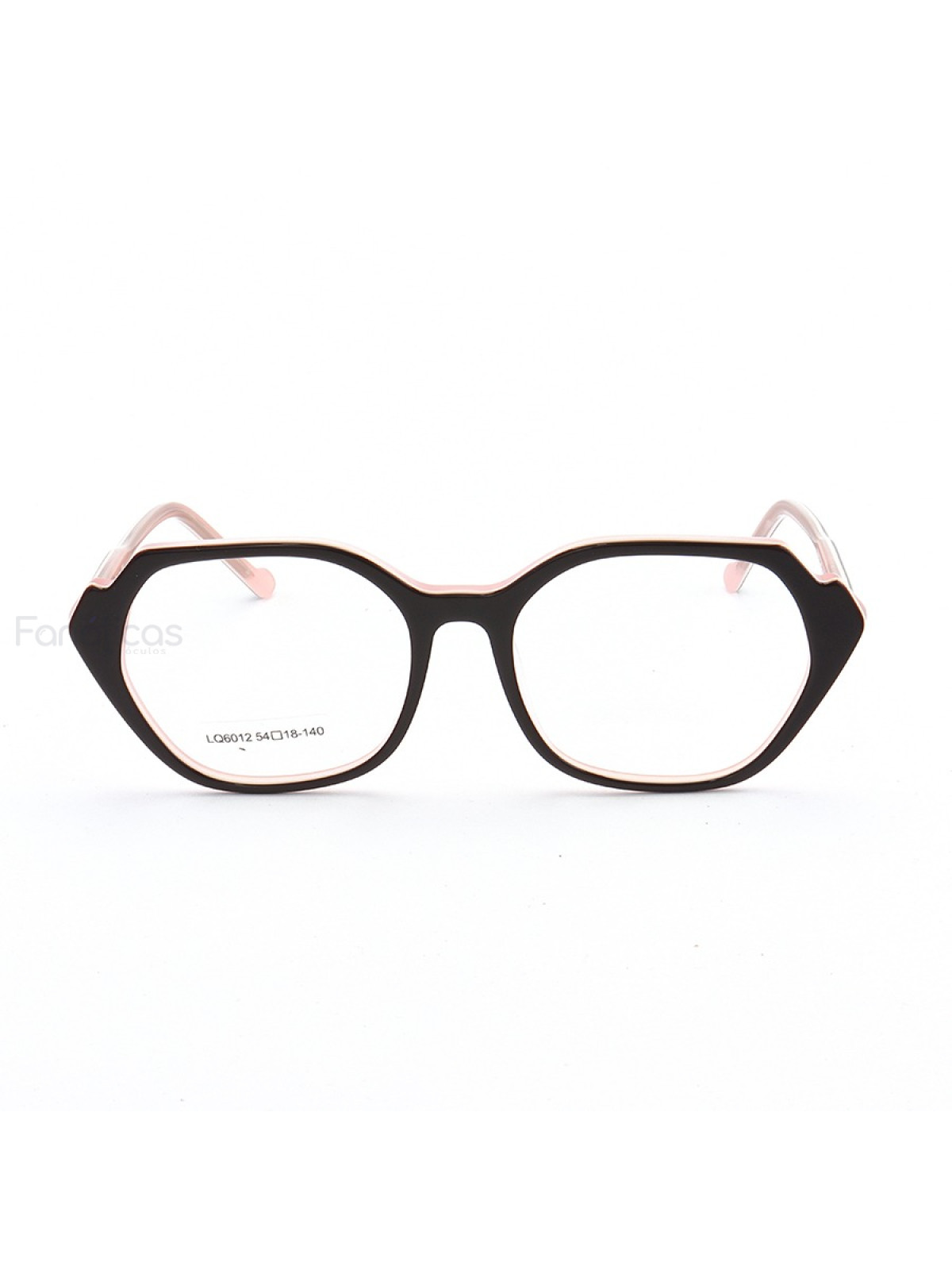 Armação de Óculos Quadrado LQ6012 Preto e Rosa