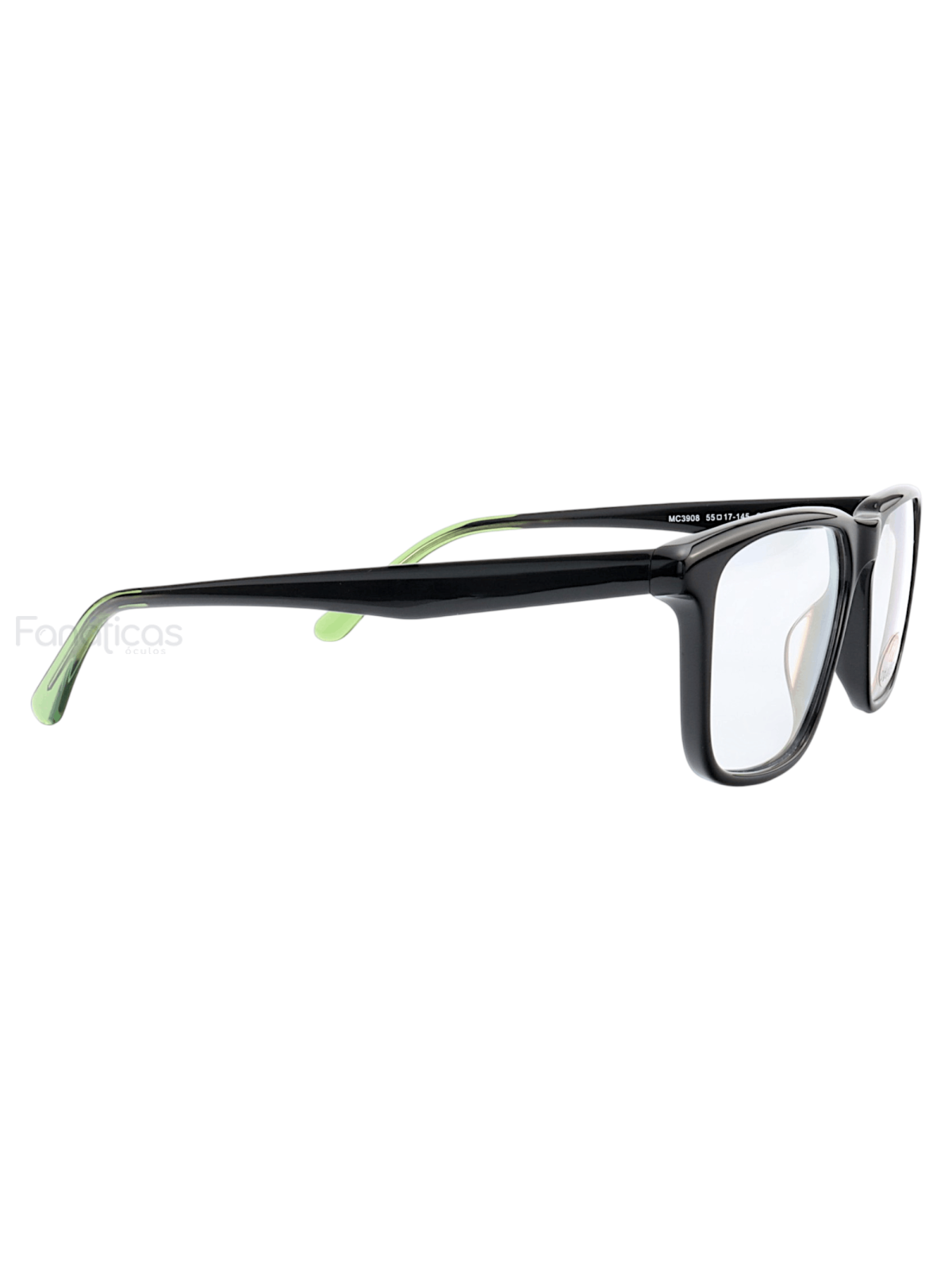 Armação de Óculos Quadrado MC3908 Preto e Verde