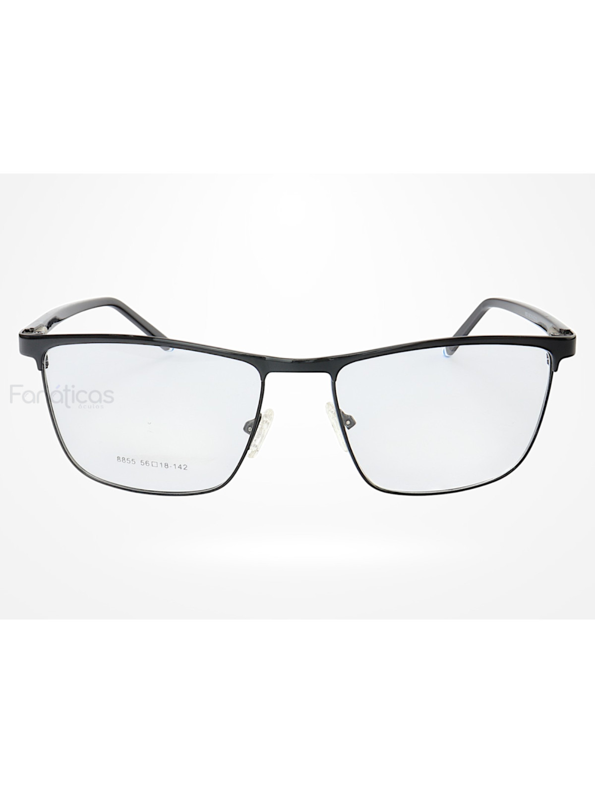 Armação de Óculos 8855 Quadrado Preto Azul