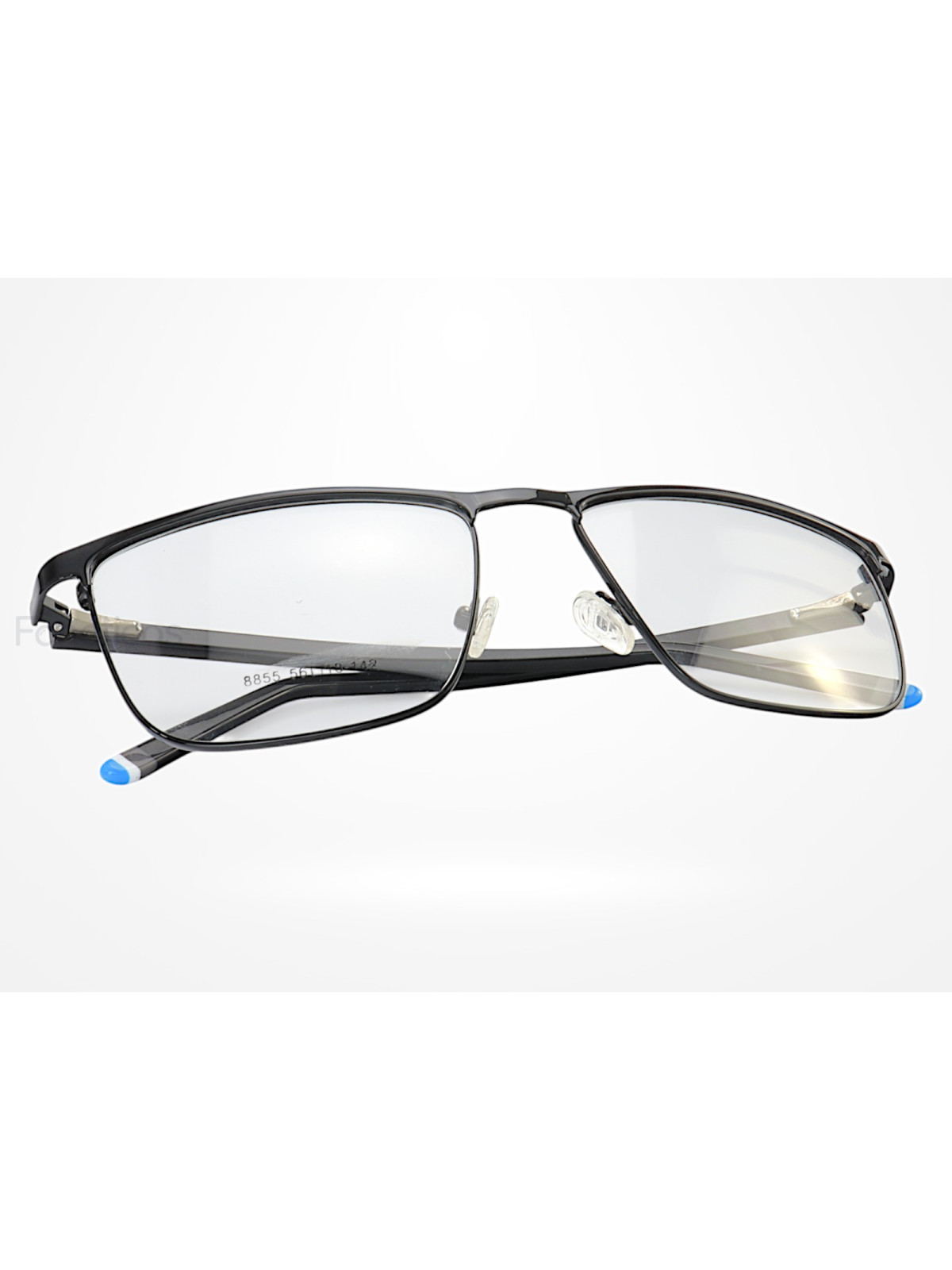Armação de Óculos 8855 Quadrado Preto Azul