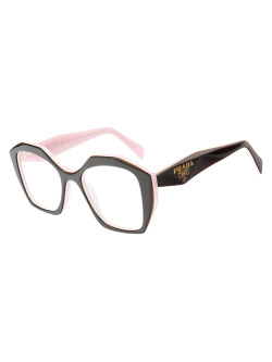 Armação de Óculos Quadrado PD58 Preto e Rosa