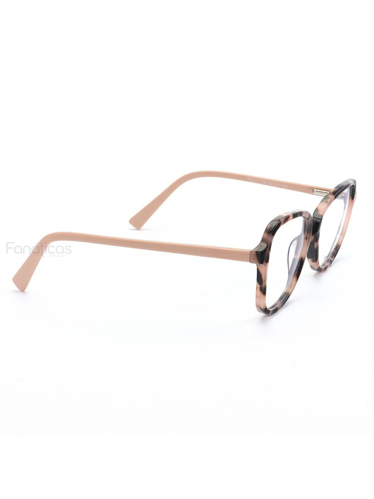 Armação de Óculos Quadrado TF2211 Rosa Tartaruga
