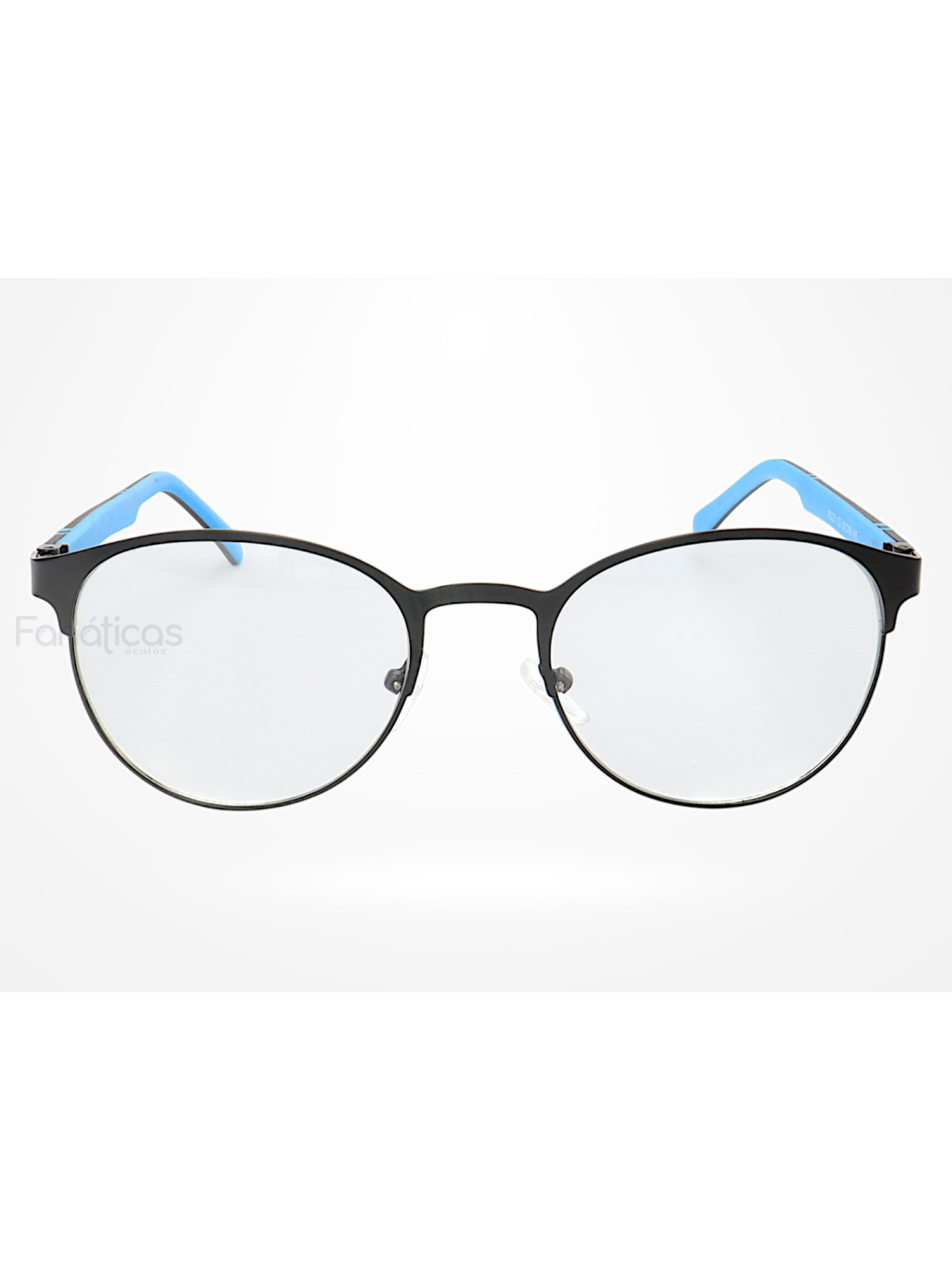 Armação de Óculos R2221 Redondo Preto e Azul